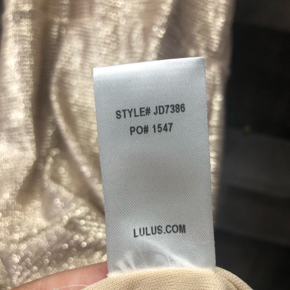 Lulu’s Metallic Champagne Halter Bodycon Dress - Picture 8 of 10